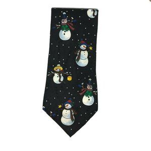 Yule Tie Greetings Men's Christmas Necktie Silk 59" L 3.75" W